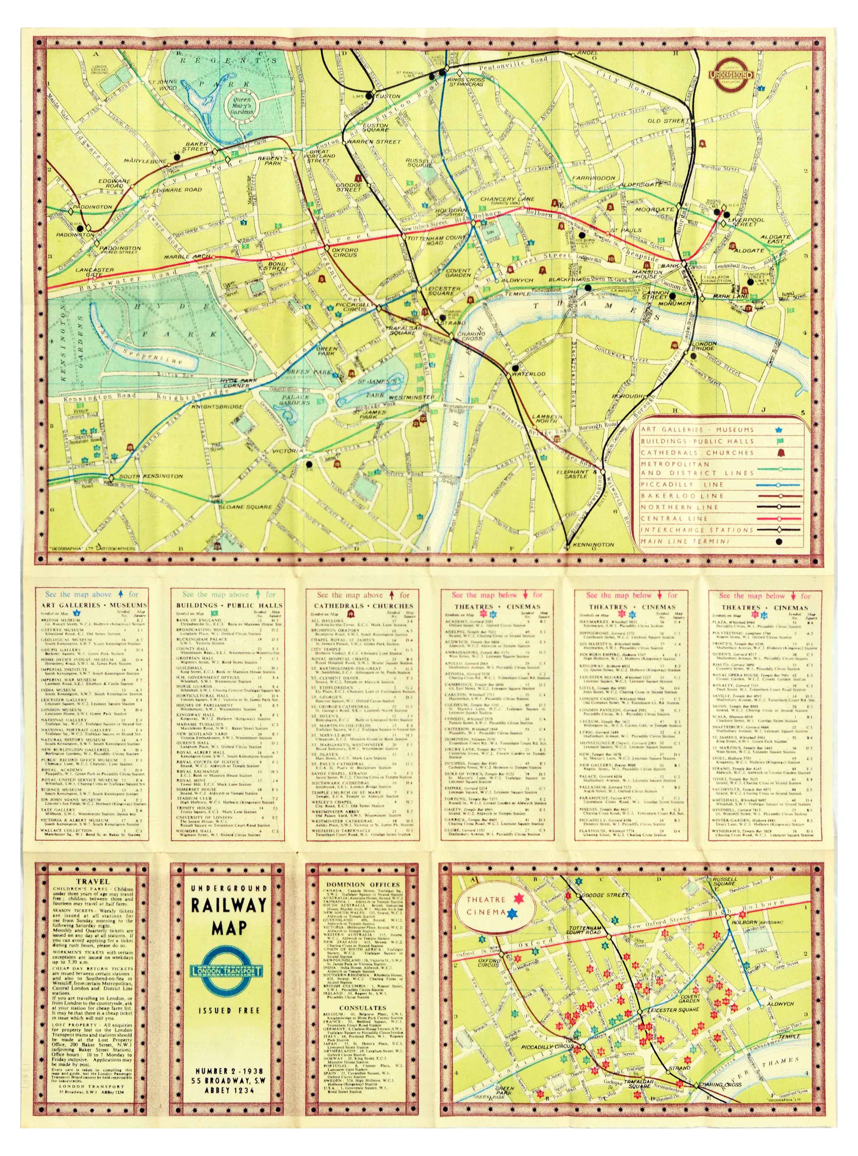 London Underground Poster Transport Tourist Railway Map - Image 2 of 2