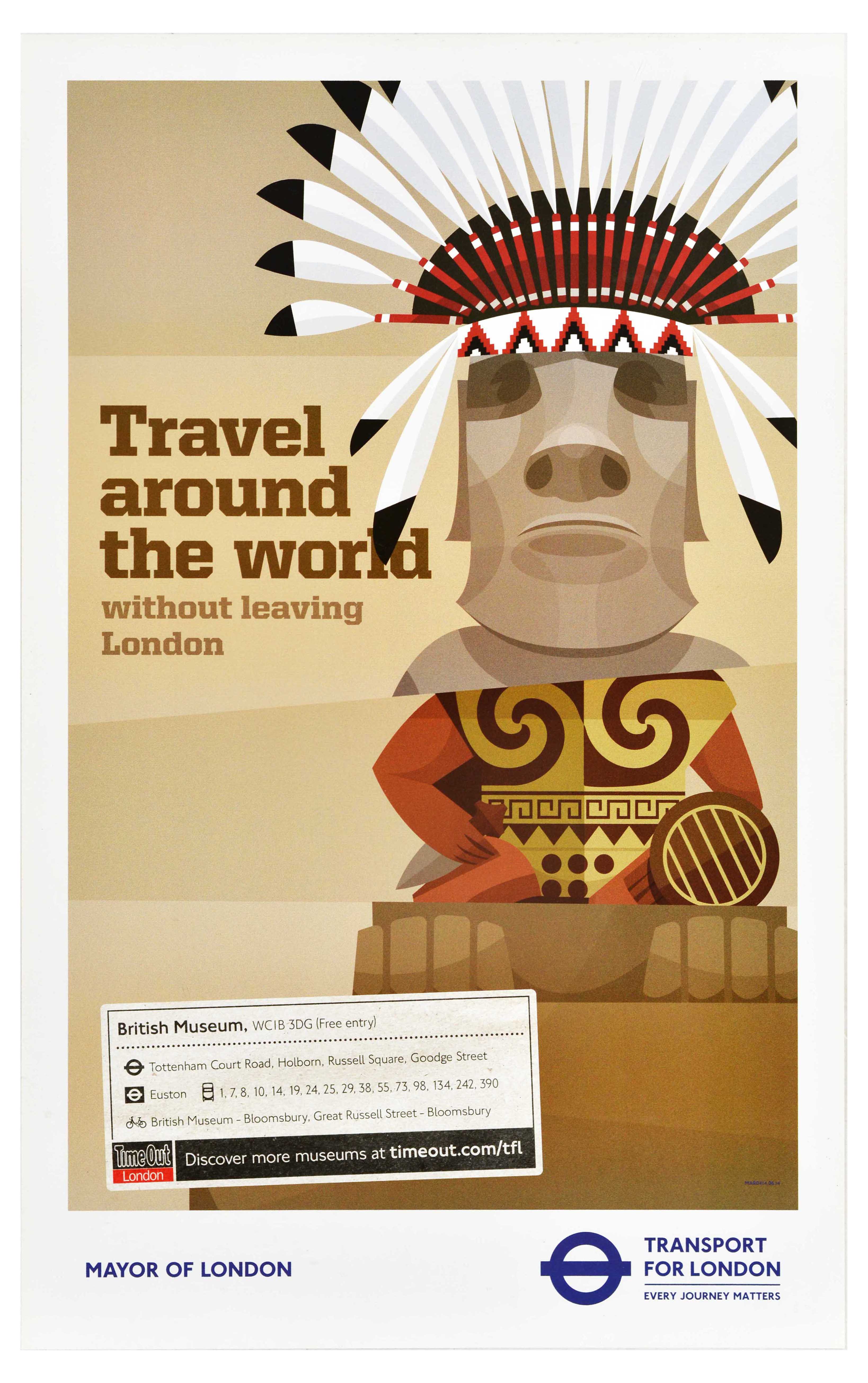 London Underground Poster British Museum Travel Around The World TFL