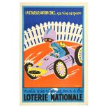 Advertising Poster Loterie Nationale Car Racer F1 Racing