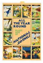 Propaganda Poster All The Year Round Art Deco National Savings