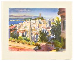 Travel Poster United Airlines Lombard Street San Francisco Joe Feher