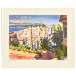 Travel Poster United Airlines Lombard Street San Francisco Joe Feher