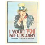 Propaganda Poster I Want You For US Army Uncle Sam Montgomery Flagg