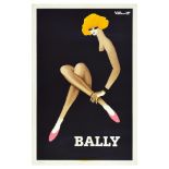 Advertising Poster Bally Shoes Fashion Villemot Lady