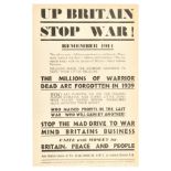 Propaganda Poster British Union Of Fascists Up Britain Stop War Oswald Mosley
