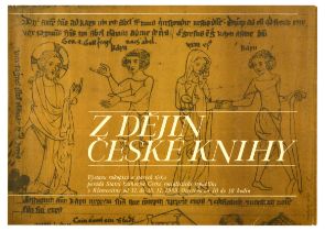 Advertising Poster Czech Manuscripts Prints Exhibition Cain Abel Eve