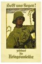 War Poster Helft Uns Fiegen WWI Bonds Germany