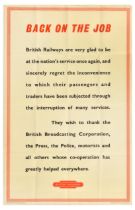 Travel Poster British Railways Back On The Job WWII