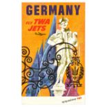 Travel Poster Germany Fly TWA Airline David Klein