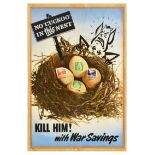 War Poster No Cuckoo Squander Bug Kill Him With War Savings