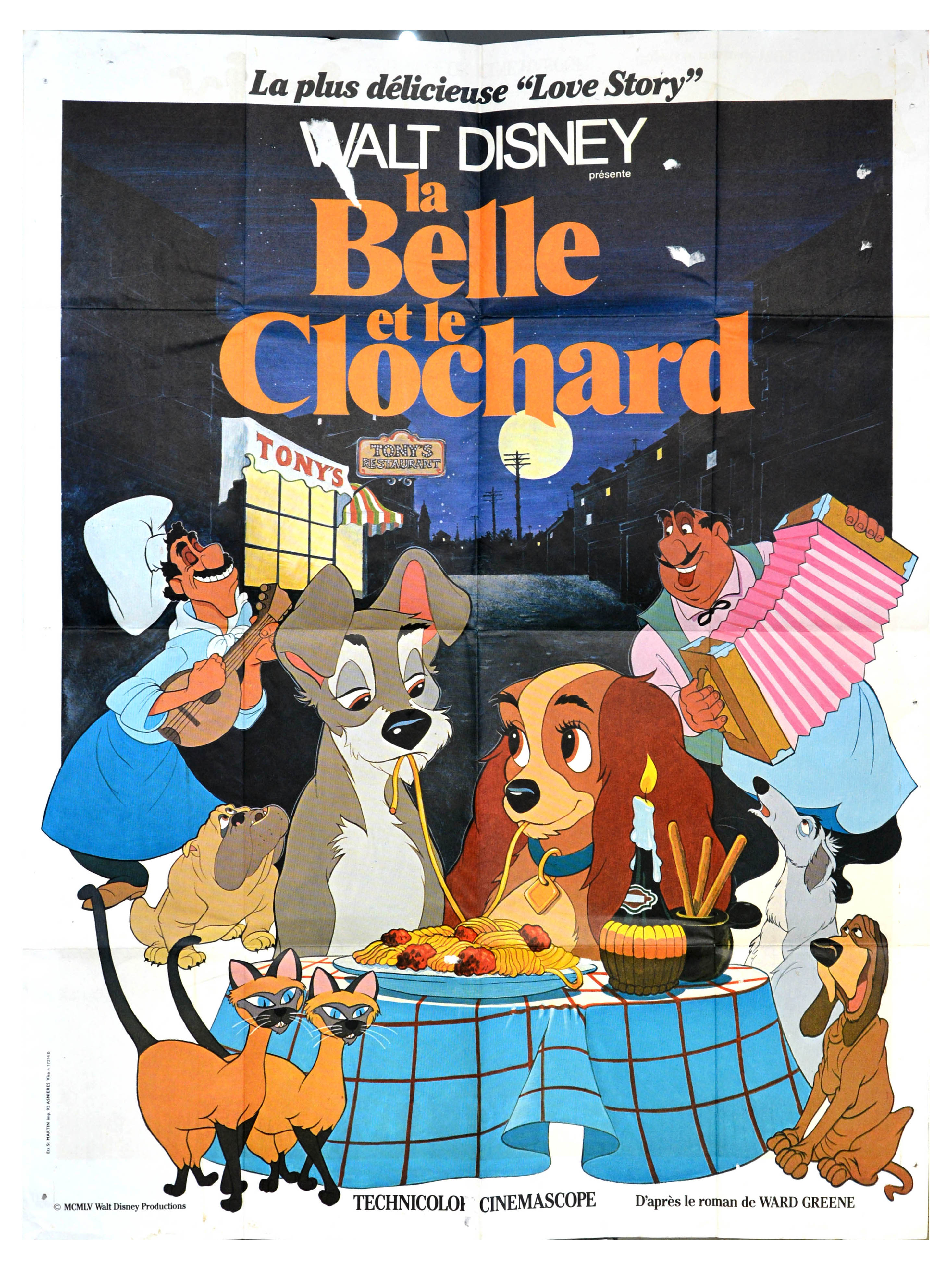 Movie Poster Lady And The Tramp Belle Et Le Clochard Disney Cartoon