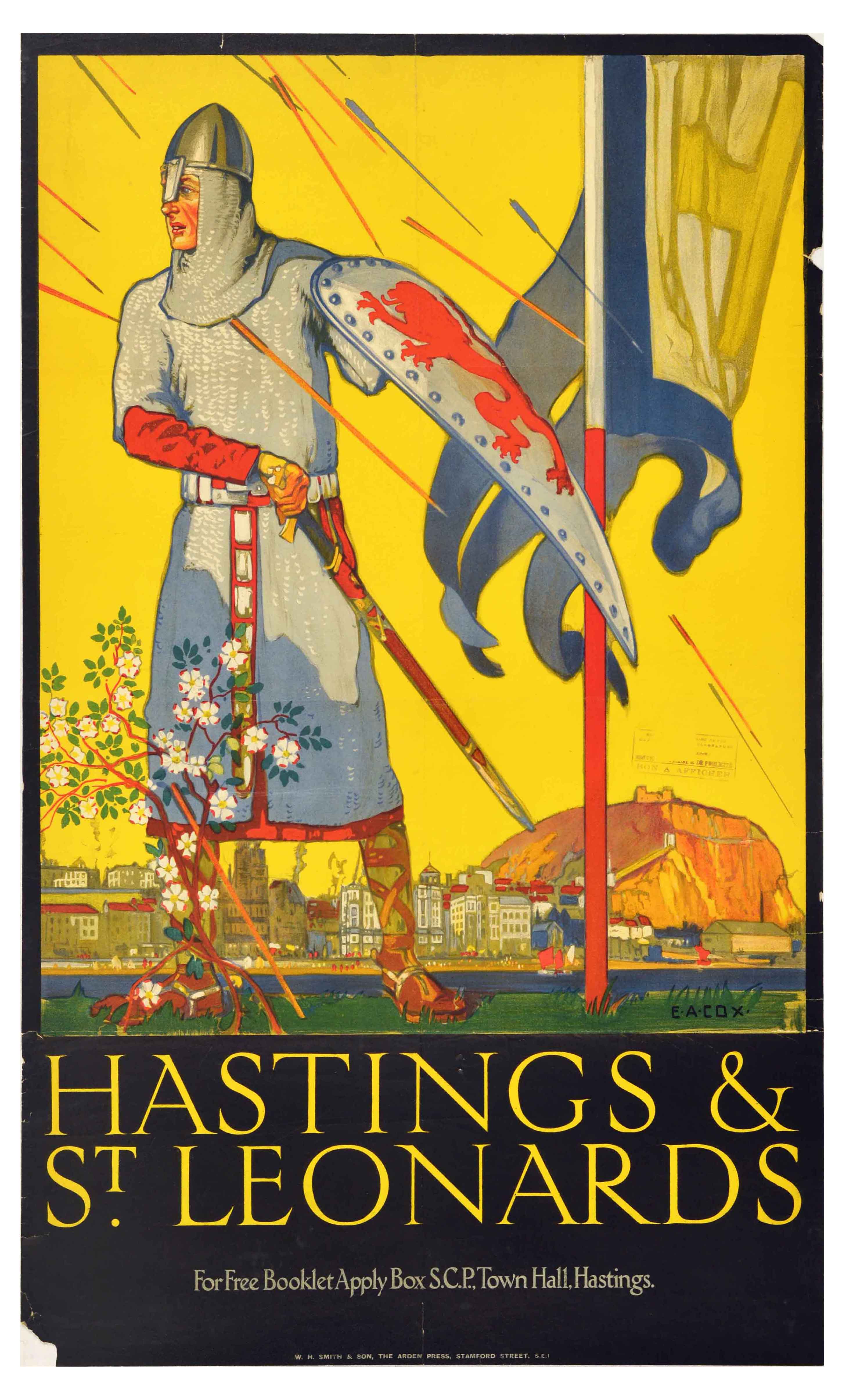 Travel Poster Hastings St Leonards EA Cox Sussex