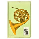 Advertising Poster French Horn Instruments Of The Orchestra Victor Talking Machine Music