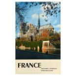 Travel Poster France Notre Dame De Paris Cathedral Shrines Pilgrimages