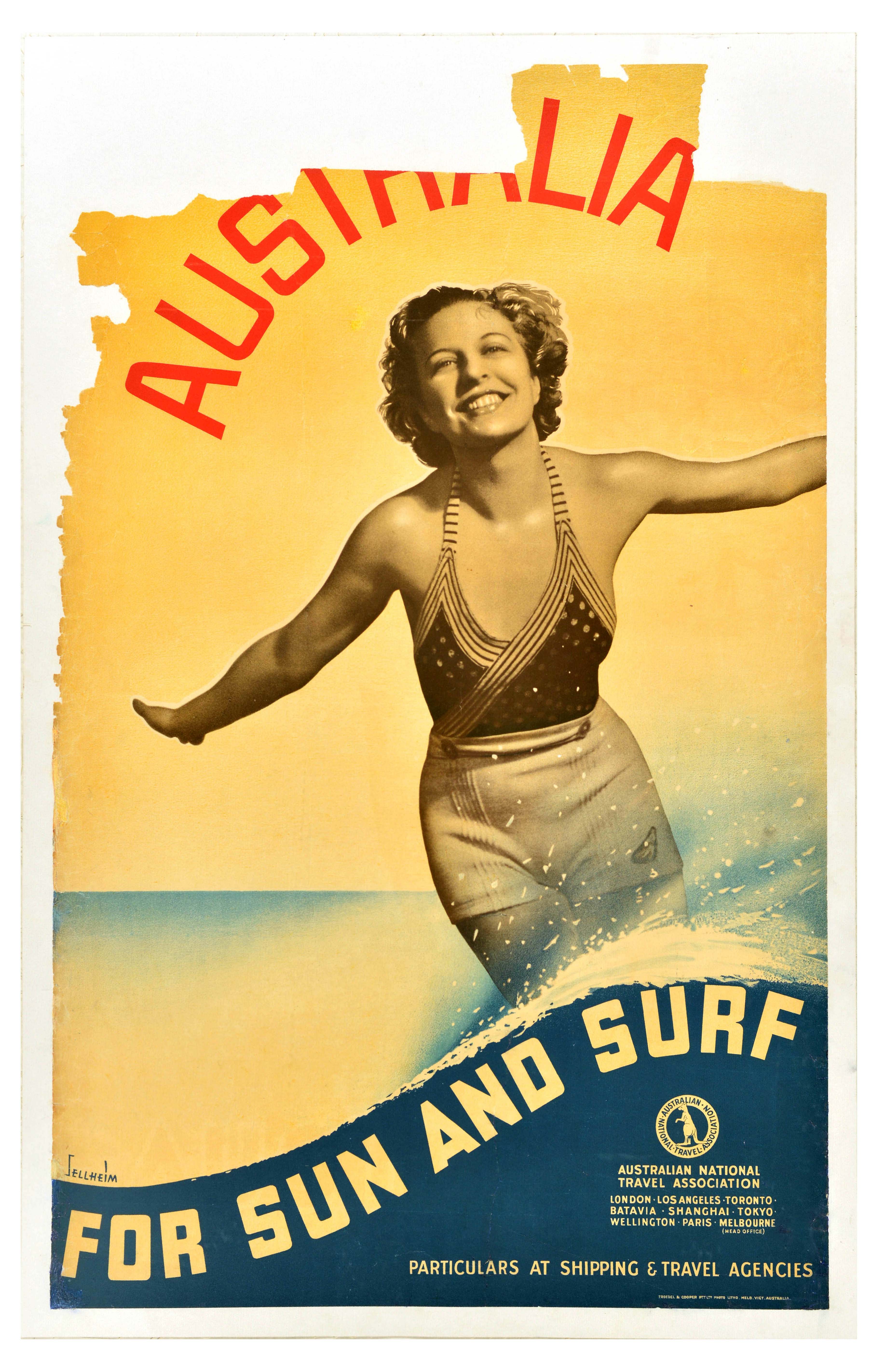 Travel Poster Australia For Sun And Surf Sellheim