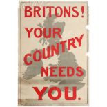 War Poster WWI Recruitment Britons Your Country Needs You