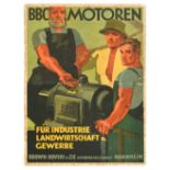Advertising Poster Brown Boveri Cie BBC Motor Engine Car Automobile