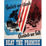 War Poster United We Stand WWII USA Home Front