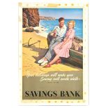 Advertising Poster Savings Bank Holidays National Savings Beach