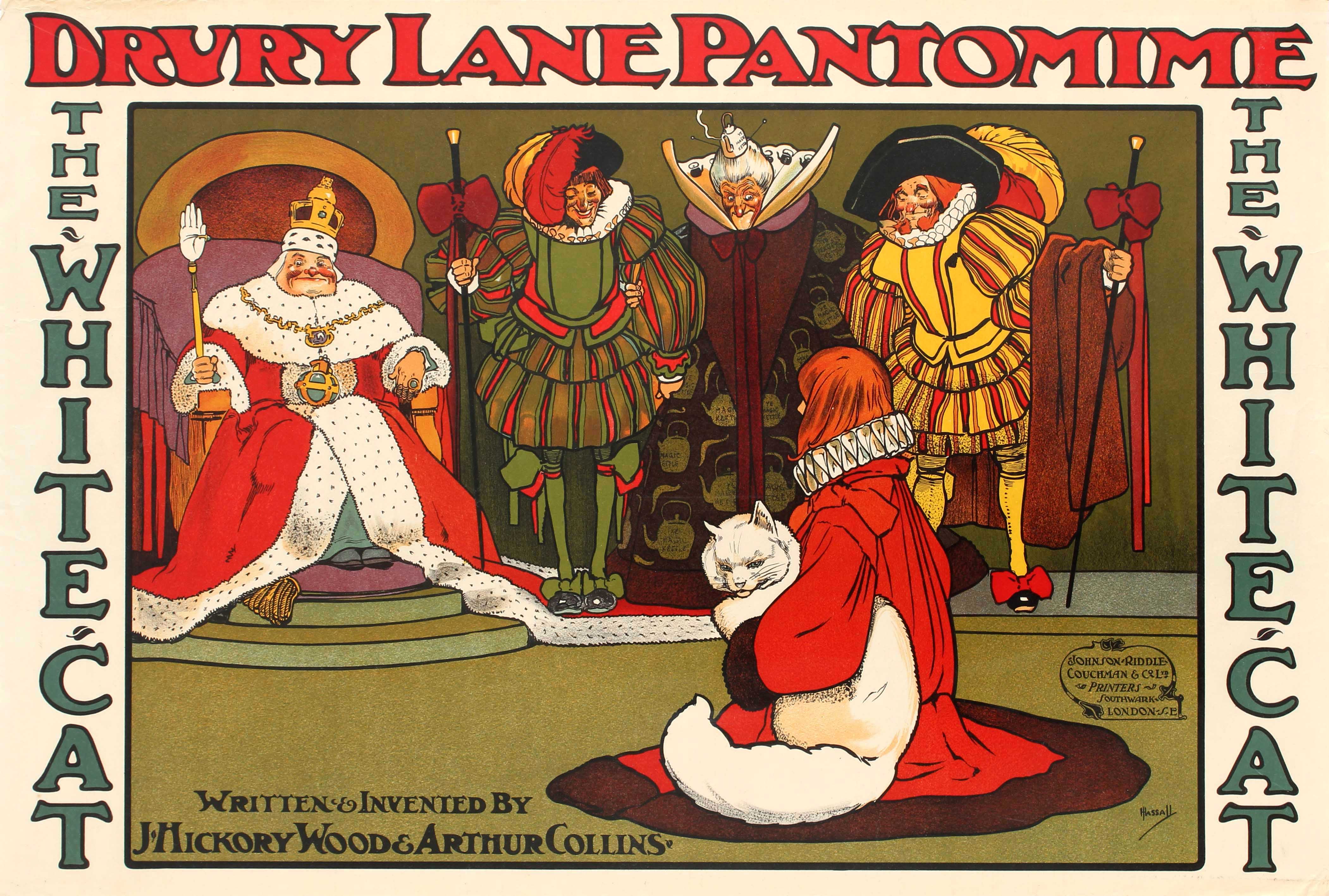 Advertising Poster Hassall Drury Lane Pantomime The White Cat