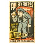 Advertising Poster Amieux Freres Sardines Jossol Fisherman Canned Fish France