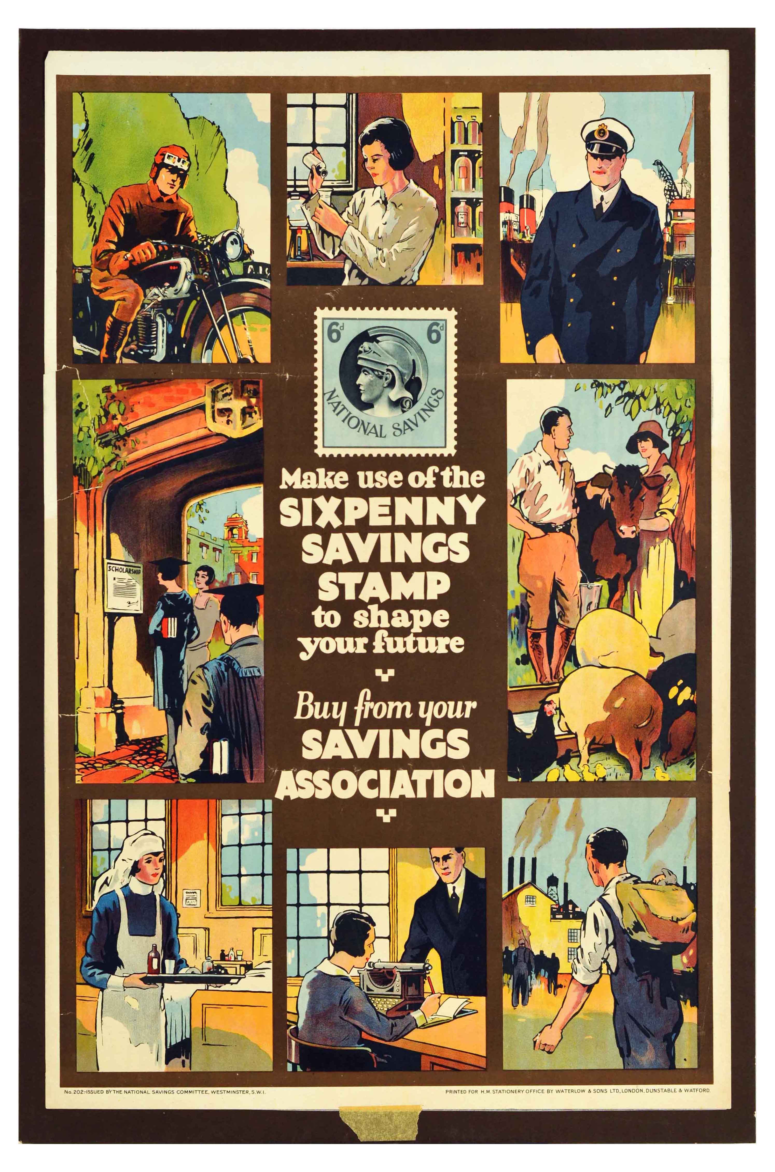 Advertising Poster Sixpenny Savings Stamp National Savings Committee