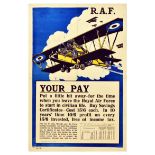 Propaganda Poster Your Pay RAF Savings Certificates Bomber Aircraft