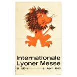 Advertising Poster Lyon Fair France Lion Internationales Lyoner Messe