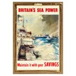War Poster Britain's Sea Power Tankers In Convoy WWII
