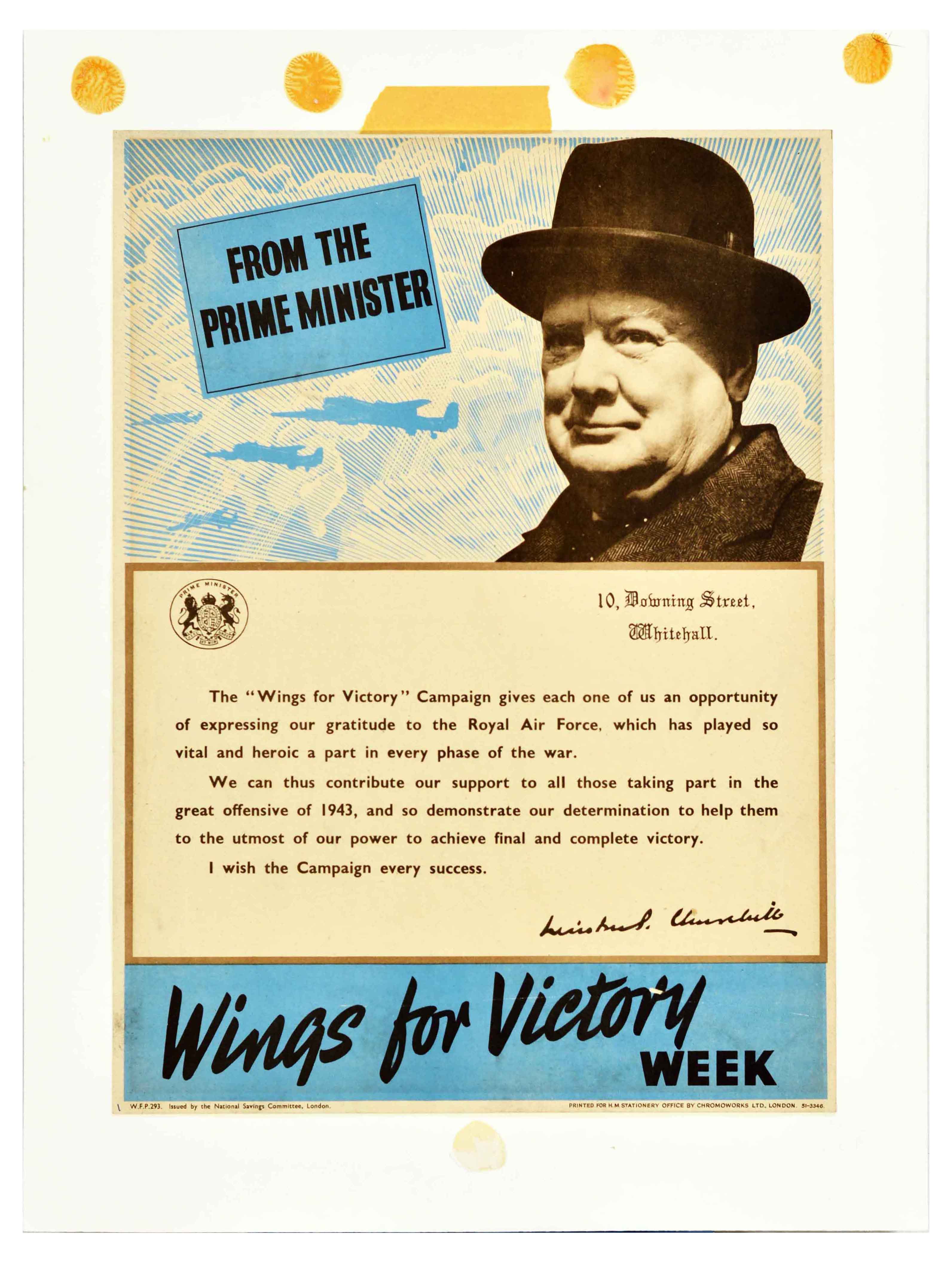 Propaganda Poster Wings For Victory Winston Churchill Prime Minister