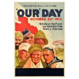 War Poster Our Day Soldiers British Red Cross Society WWI Tom Purvis