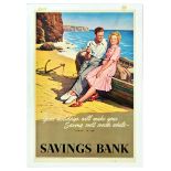 Advertising Poster Savings Bank Holidays National Savings Beach