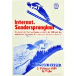 Ski Poster Ski Jump Neuhasen Winter Sport Germany DDR