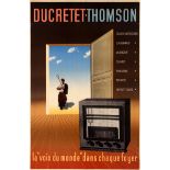 Advertising Poster Ducretet Thomson Radio Receiver The Voice Of The World Boucher
