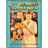 Advertising Poster Eat Wembleys Champion Bread