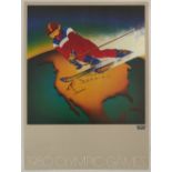Sport Poster Levis Moscow 1980 Olympic Games North America Slalom Ski Jumping
