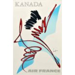 Travel Poster Air France Airline Canada Mathieu