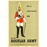 Propaganda Poster Life Guards Recruitment Regular Army Real Mans Life