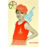 Sport Poster Moscow Olympics 1980 Fan USSR