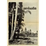 Travel Poster Cambodia Siem Reap Angkor Wat Landscape