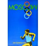 Sport Poster Moscow Olympics 1980 Runner