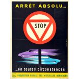 Propaganda Poster Road Safety Stop Sign