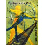Travel Poster German Railways DB Cave Painting Archers