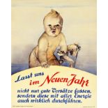 Propaganda Poster New Year Resolution Germany Children Health Safety