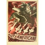 Propaganda Poster American Aid Apocalypse WWII Italy