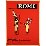 Travel Poster Air India International Rome Maharaja