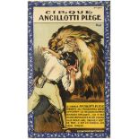 Advertising Poster Cirque Ancillotti Plege Circus Lion Tamer
