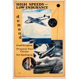 Propaganda Poster High Speeds Low Endurance WWII Pilot Safety