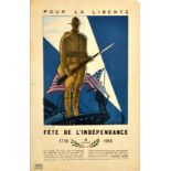 Propaganda Poster Independence Day USA France WWI