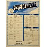 Advertising Poster Poste Aerienne France PTT Art Deco